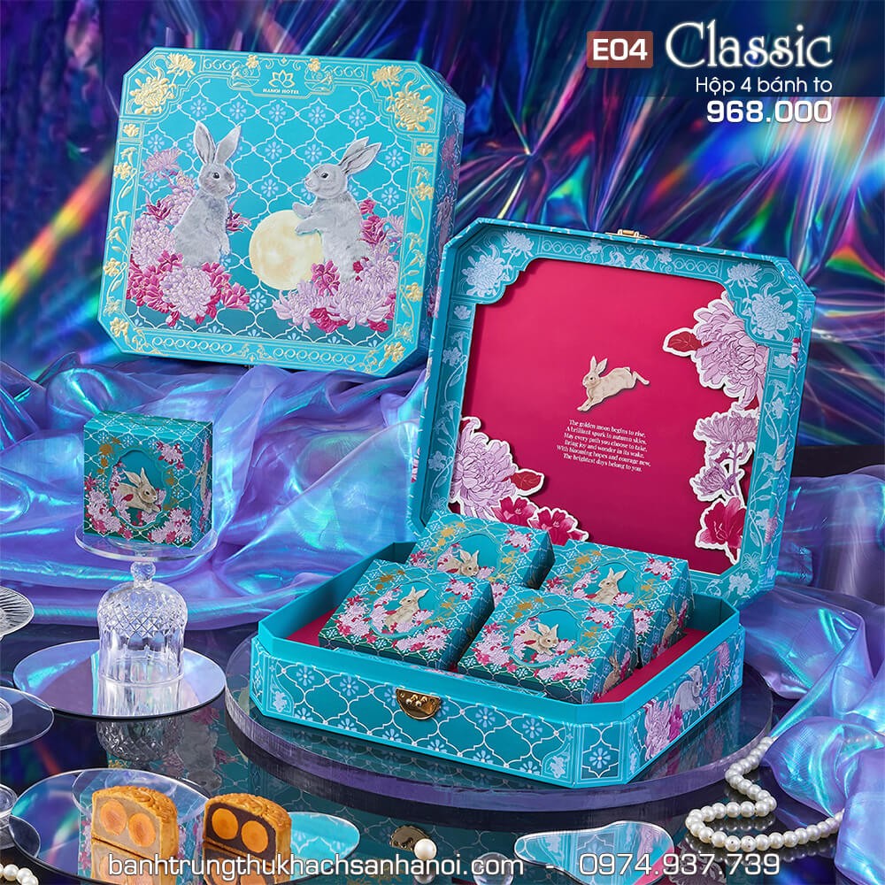 Bánh trung thu Khách sạn Hà Nội Hộp 4 bánh to đủ vị Classic 1