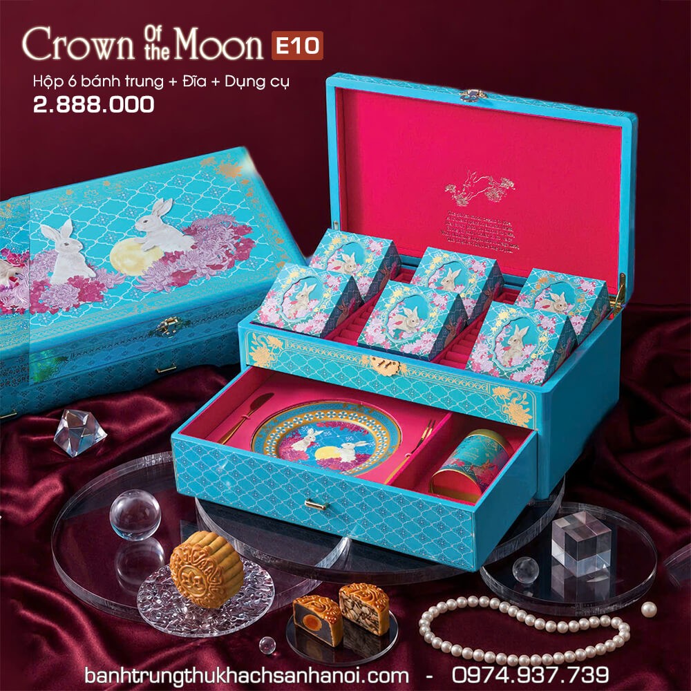 Bánh trung thu Khách sạn Hà Nội hộp trang sức 6 bánh Crown of the Moon
