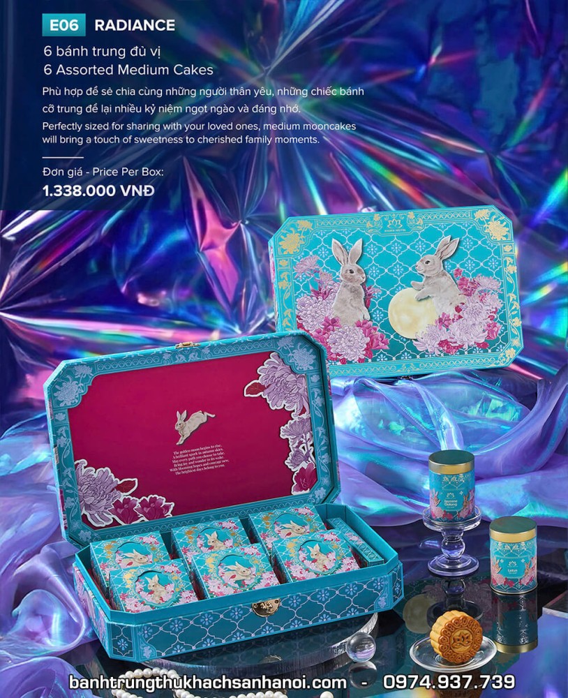 Bánh trung thu Khách sạn Hà Nội Hộp 6 bánh đủ vị Radiance 2