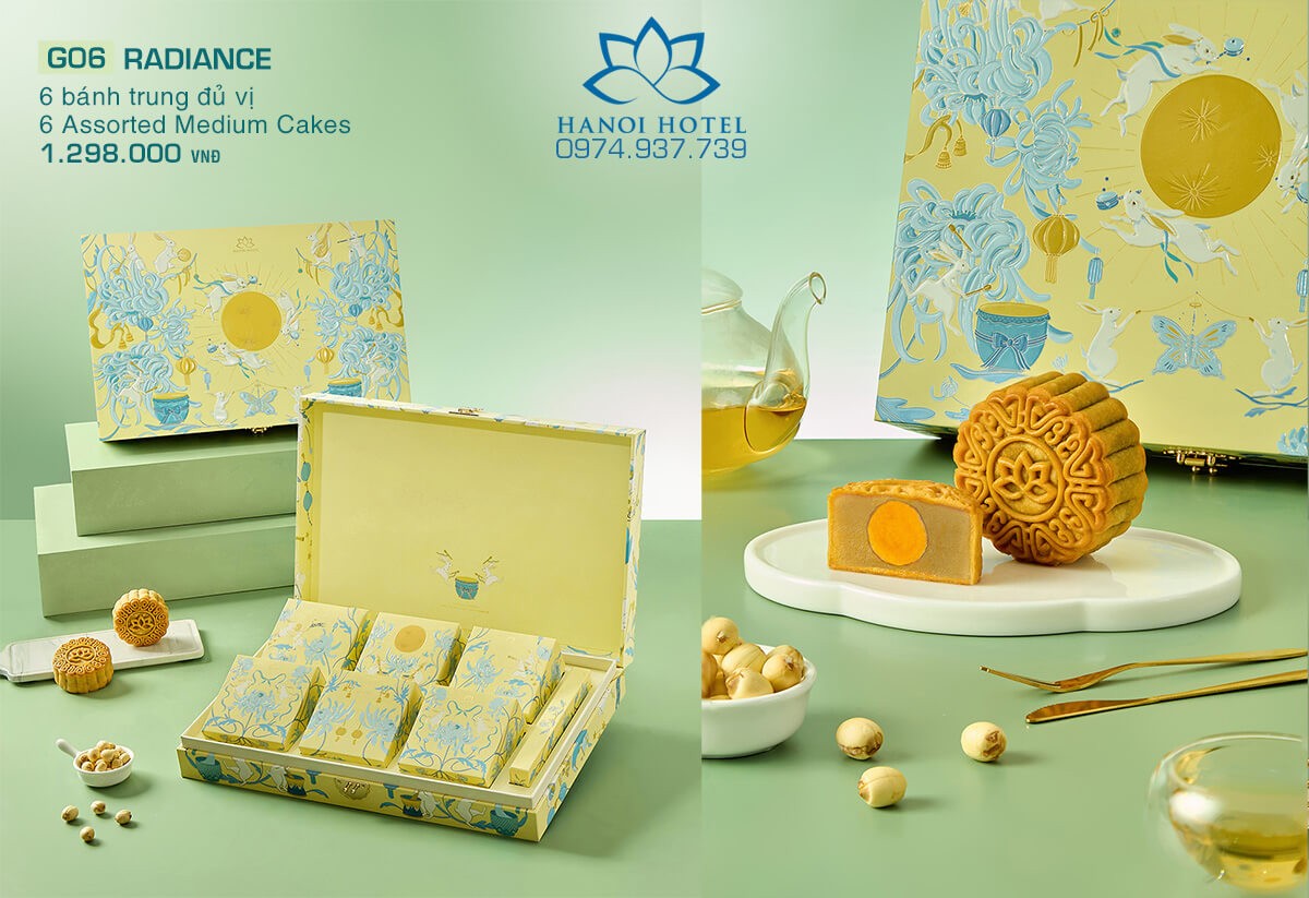 Bánh trung thu Khách sạn Hà Nội Hộp 6 bánh đủ vị Radiance 1