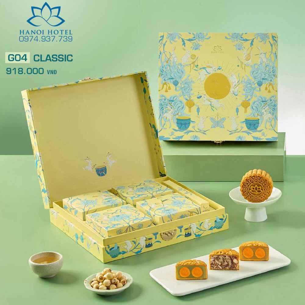 Bánh trung thu Khách sạn Hà Nội Hộp 4 bánh to đủ vị Classic 1