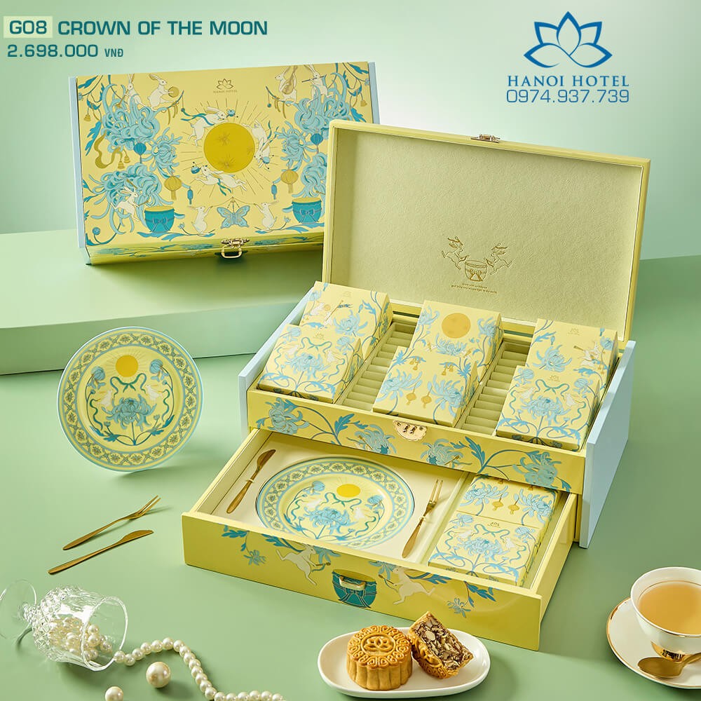 Bánh trung thu Khách sạn Hà Nội hộp trang sức 8 bánh Crown of the Moon