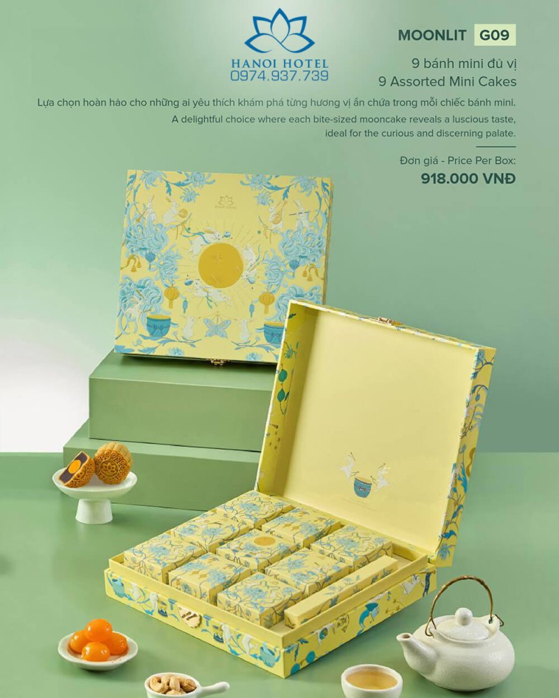 Bánh trung thu Khách sạn Hà Nội Hộp 9 bánh mini Moonlit 2